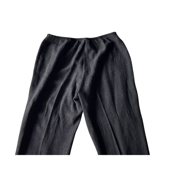 Eileen Fisher Womens Sz L Gray Linen Blend Pleated Straight Leg Pants Lagenlook - Picture 9 of 10